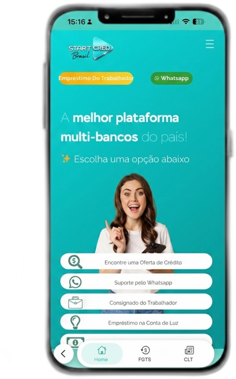 App STARTCRED Brasil — plataforma multi-bancos